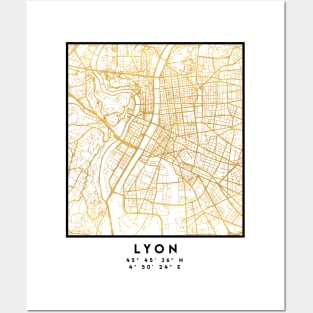 LYON FRANCE CITY STREET MAP ART Posters and Art